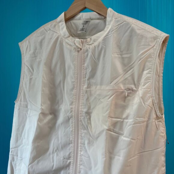 Mono B Anthropologie Cream Sleeveless Lightweight Windbreaker Vest New‎ Small - Picture 2 of 6